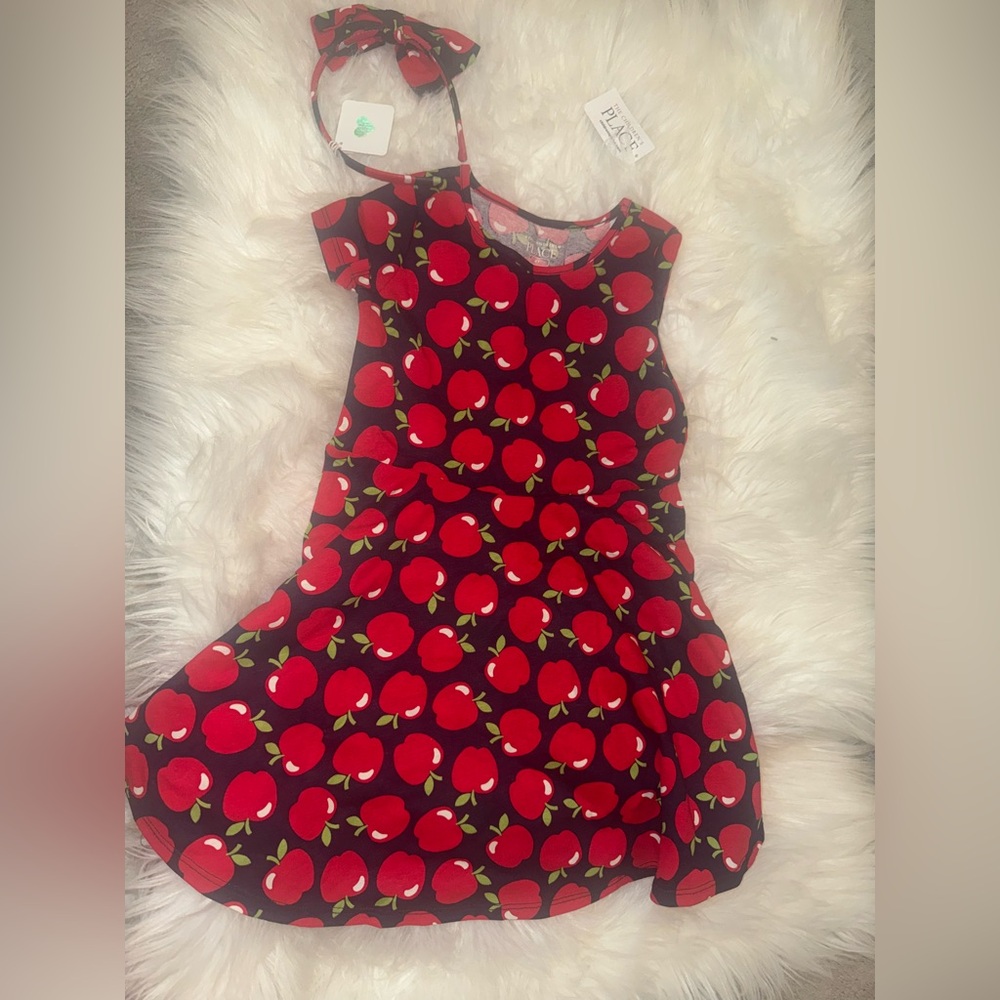 The Children's Place Red Apple Print Fit-and-Flare Dress - Picture 5 of 8